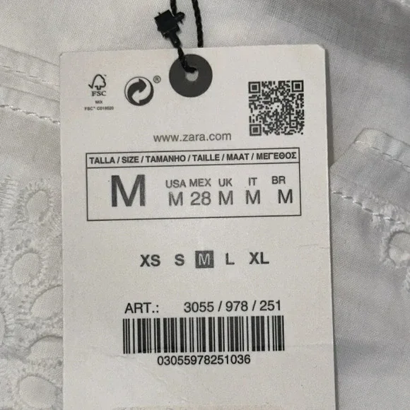 ZARA | White | EMBROIDERED LONG SHORTS - Picture 8 of 11